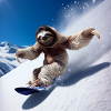 Faultier Wanderer Snowboarder