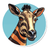 Okapi Head Rare Animal Motif