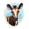Okapi Head Rare Animal Motif