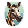 Tête D’okapi Motif Animalier Rare