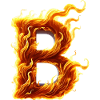 Letter B Flames