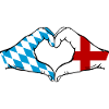 Bavaria England Flag Heart Shape