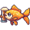 Bière Goldfish Pixel