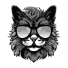 Cat Head Portrait Cool