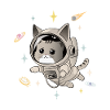 Astronaut Cat in Space