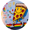 Pizza Slice Skateboard Graffiti