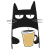 with coffee in sketch style