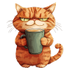 with a big coffee cup