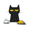 with coffee and croissant