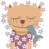 Chat Fleurs Affiche Printemps Pépinière Poisson