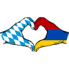 Bavière, Arménie, Drapeau, Mains, Coeur