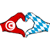 Tunisie Bavière Drapeau Mains Coeur