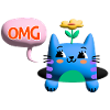OMG chat mignon bulle 3d