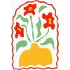Retro style vase flowers