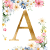 Un monogramme, floral, personnalisable