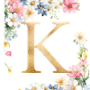 K Monogram, Floral, Personnalisable
