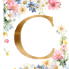 C Monogramme, Floral, Personnalisable