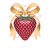 Fraise avec ruban jaune