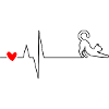 Red Heart Minimal on Black Canvas