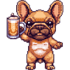 French Buldog Dogs Pixel Beer