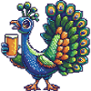 Peacock Bird Pixel Beer