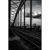 Black and white railway bridge