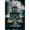 Foggy Tower Clock Night Scenery