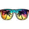 Sunglasses Palm Tree Symbol