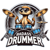 Badass drummer meerkat cool gift