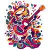 Raccoon Guitare Psychédélique Années 70