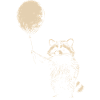 Raccoon with balloon