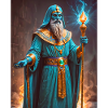 Ptah, blåhudet gud, der holder et scepter