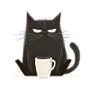 with Coffee - Cartoon Style