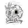 Diving Helmet Drawing - Diving, Shark