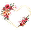 Floral gold heart letter