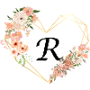 Blumiger goldener Herzbuchstabe