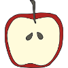 Apple sliced open