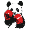 Boxing Panda Red Boxing Gloves