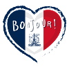 Bonjour Paris-Heart pour la France tricolore