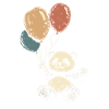 Süßer Panda mit Luftballons