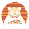 Panda isst Pizza