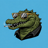 Cool crocodile with sunglasses
