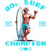Retro Pixel 80th Surf Champion