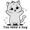 Cheerful Kitten Waves Hearts