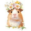 Cochon d’Inde avec des fleurs