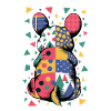 Bunter Geometrischer Tiermuster Patchwork-Look