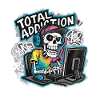 Addiction totale gamer crâne illustration