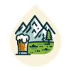 Bergkulisse mit Bierglas