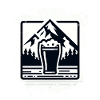 Bergsee mit Bierglas Motiv