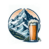 Mountain and Beer Nature Motif